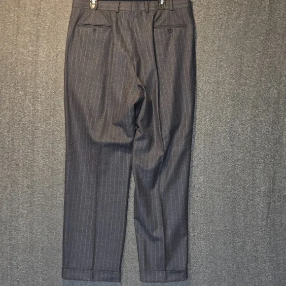 Brooks Brothers 346 Men's Size 46R Grey Pinstripe Wool Suit Pants 35 x 30